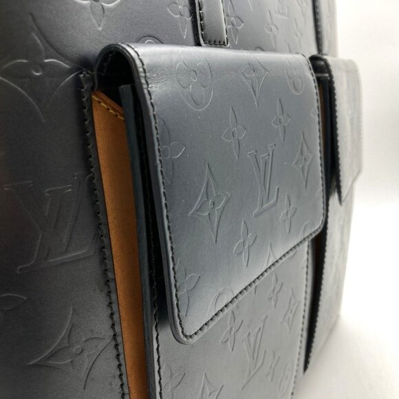 LOUIS VUITTON Navy Monogram Leather Tote Bag - Picture 3 of 13